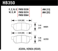 Hawk Performance Hawk 90-01 Acura Integra (excl Type R) / 98-00 Civic Coupe Si HPS Street Rear Brake Pads