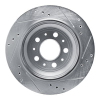 R1 Concepts R1 00-00 Volvo V70 Rear Left Drilled & Slotted Silver Brake Rotor
