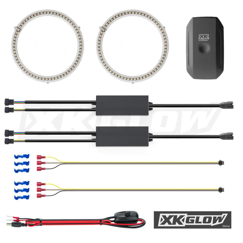 XKGLOW XK Glow 2x80mm - RGB Switchback Halo Million ColorXKCHROME Smartphone App Controlled Kit