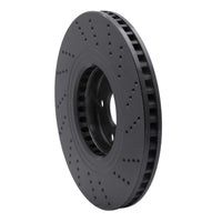 R1 Concepts R1 07-11 Lexus GS350 Left Front Drilled Black Brake Rotor