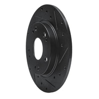 R1 Concepts R1 11-15 Honda CR-Z Rear Right Drilled & Slotted Black Brake Rotor