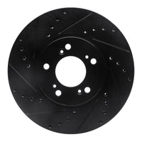 R1 Concepts R1 99-04 Acura RL Front Left Drilled & Slotted Black Brake Rotor