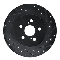 R1 Concepts R1 11-17 Lexus CT200H Rear Right Drilled & Slotted Black Brake Rotor