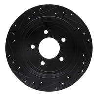 R1 Concepts R1 97-04 Ford F-150 RWD Rear Right Drilled & Slotted Black Brake Rotor