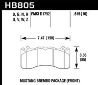 Hawk Performance Hawk 15-17 Ford Mustang Brembo Package DTC-30 Front Brake Pads