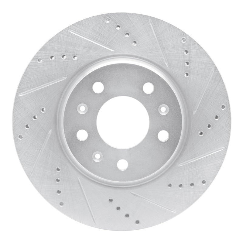 R1 Concepts R1 03-08 Cadillac SEVILLE Front Right Drilled & Slotted Silver Brake Rotor