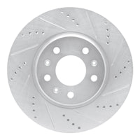 R1 Concepts R1 03-08 Cadillac SEVILLE Front Right Drilled & Slotted Silver Brake Rotor