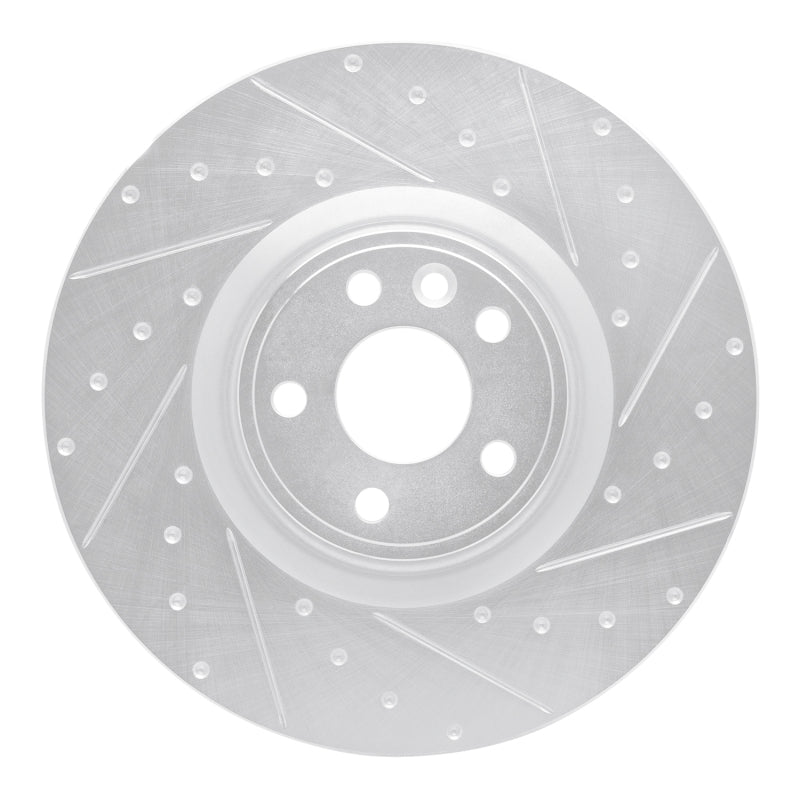 R1 Concepts R1 18-20 Jaguar E-Pace Front Right Drilled & Slotted Silver Brake Rotor