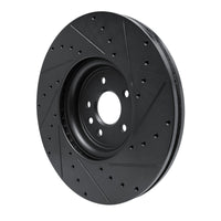 R1 Concepts R1 16-24 Jaguar XF Front Left Drilled & Slotted Black Brake Rotor