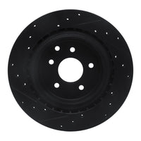 R1 Concepts R1 03-08 Infiniti G35 Rear Right Drilled & Slotted Black Brake Rotor