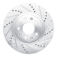 R1 Concepts R1 03-07 Cadillac CTS Front Right Drilled & Slotted Silver Brake Rotor