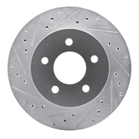 R1 Concepts R1 82-90 Ford Mustang Rear Left Drilled & Slotted Silver Brake Rotor