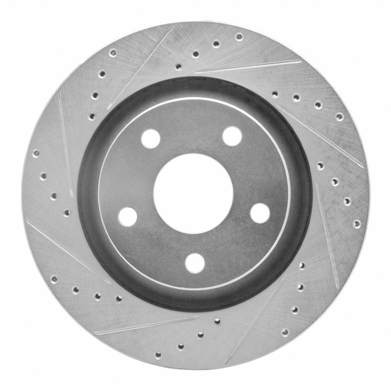 R1 Concepts R1 12-18 Jeep Wrangler Front Left Drilled & Slotted Silver Brake Rotor