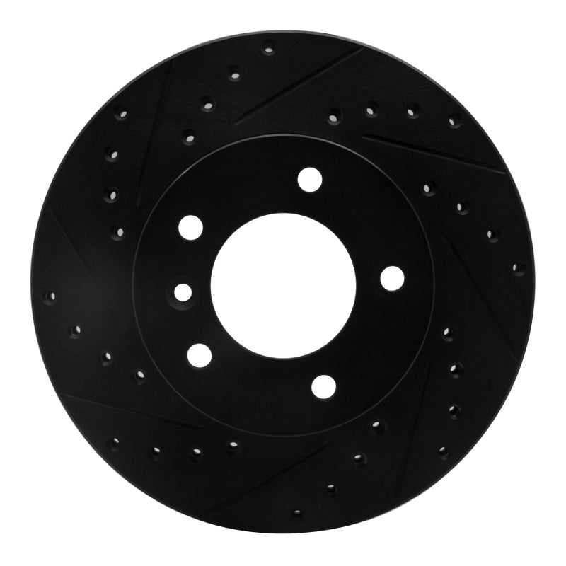 R1 Concepts R1 90-97 Jaguar XJ6 Front Left Drilled & Slotted Black Brake Rotor