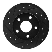 R1 Concepts R1 84-87 Pontiac Fiero Rear Left Drilled & Slotted Black Brake Rotor