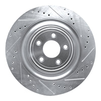 R1 Concepts R1 08-09 Jaguar XKR Right Rear Drilled & Slotted Silver Brake Rotor