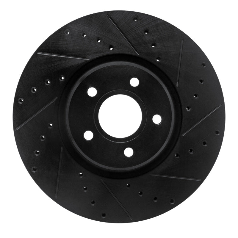 R1 Concepts R1 04-19 Ford Transit Connect Front Right Drilled & Slotted Black Brake Rotor
