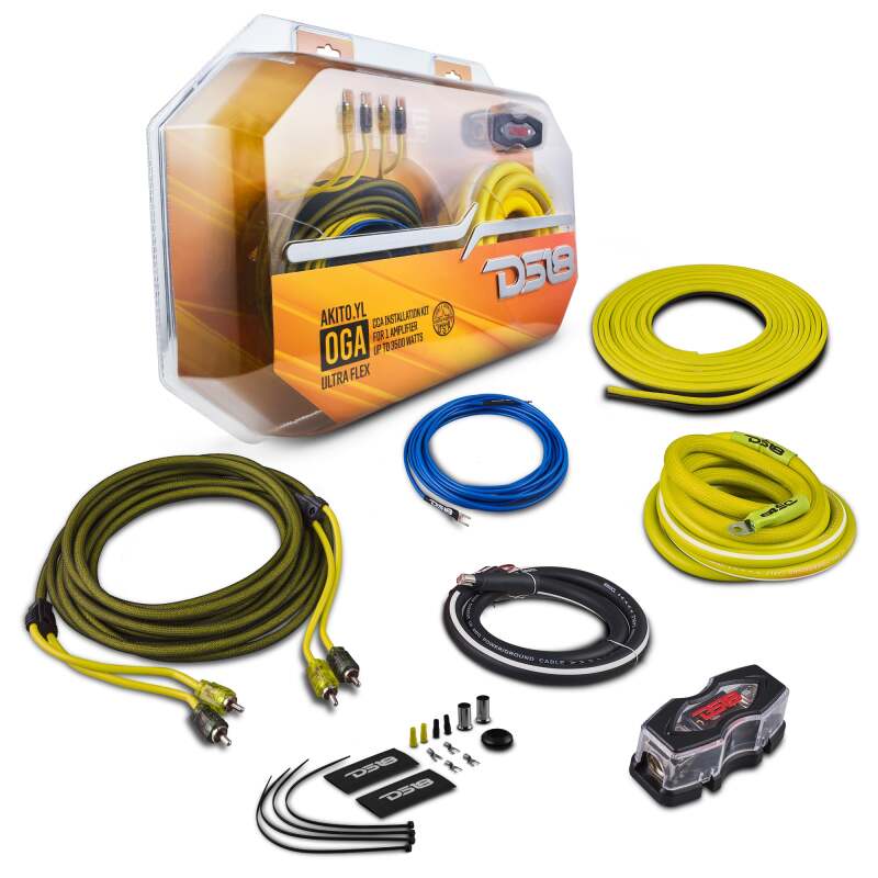 DS18 0-GA Amplifier Install Kit Advance- Yellow