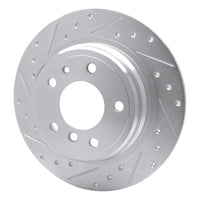 R1 Concepts R1 89-95 BMW 535I Rear Left Drilled & Slotted Silver Brake Rotor