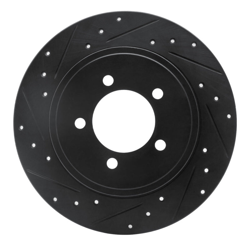 R1 Concepts R1 02-10 Ford Explorer Rear Left Drilled & Slotted Black Brake Rotor