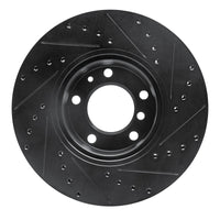 R1 Concepts R1 89-95 BMW 530I Front Left Drilled & Slotted Black Brake Rotor
