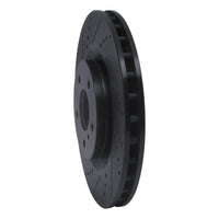 R1 Concepts R1 03-08 Infiniti G35 Front Left Drilled & Slotted Black Brake Rotor