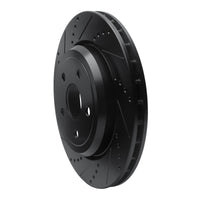 R1 Concepts R1 2012-2025 Dodge Durango Rear Left Drilled & Slotted Black Brake Rotor