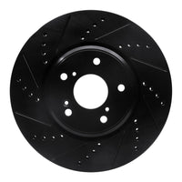 R1 Concepts R1 16-22 Acura ILX Front Left Drilled & Slotted Black Brake Rotor