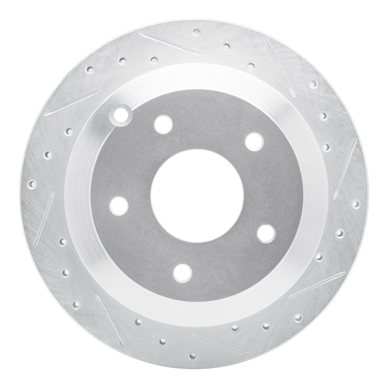 R1 Concepts R1 05-06 Pontiac GTO Rear Right Drilled & Slotted Silver Brake Rotor
