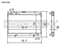 Koyo 95-02 Nissan Silvia S14/S15 2.0L Turbo Radiator