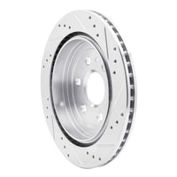 R1 Concepts R1 10-16 Cadillac SRX Rear Left Drilled & Slotted Silver Brake Rotor