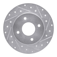 R1 Concepts R1 04-06 Nissan Sentra Rear Right Drilled & Slotted Silver Brake Rotor