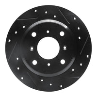 R1 Concepts R1 86-96 Acura Legend Rear Right Drilled & Slotted Black Brake Rotor