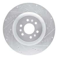 R1 Concepts R1 04-11 Cadillac CTS Front Right Drilled & Slotted Silver Brake Rotor