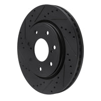 R1 Concepts R1 10-14 Ford F-150 4WD Front Left Drilled & Slotted Black Brake Rotor