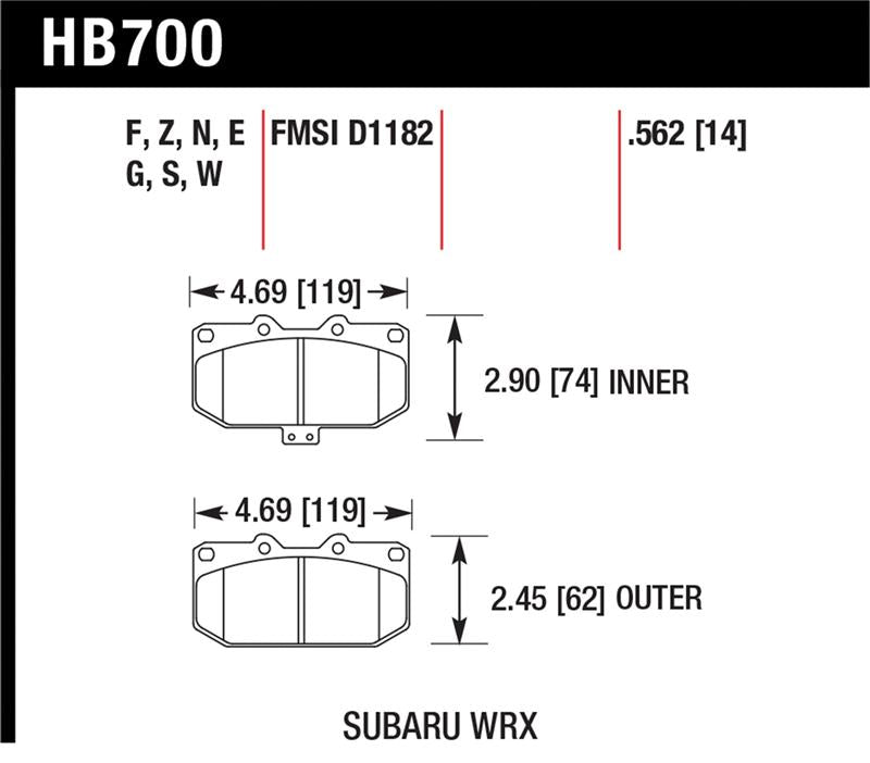 Hawk Performance Hawk 06-07 Subaru Impreza WRX HP Plus Front Street Brake Pads