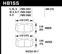 Hawk Performance Hawk 1990-1990 Mazda RX-7 GXL (w/Elec Adjust Susp) HPS 5.0 Front Brake Pads