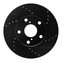 R1 Concepts R1 01-05 Toyota RAV4 Front Right Drilled & Slotted Black Brake Rotor