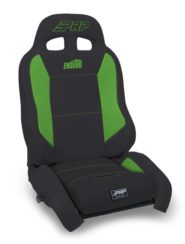 PRP Seats PRP EnduroCrawl Reclining Suspension Seat - Black/Green Vinyl - Passenger