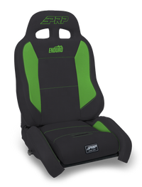 PRP Seats PRP EnduroCrawl Reclining Suspension Seat - Black/Green Vinyl - Passenger