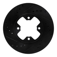 R1 Concepts R1 79-83 Nissan 280ZX Front Left Drilled & Slotted Black Brake Rotor