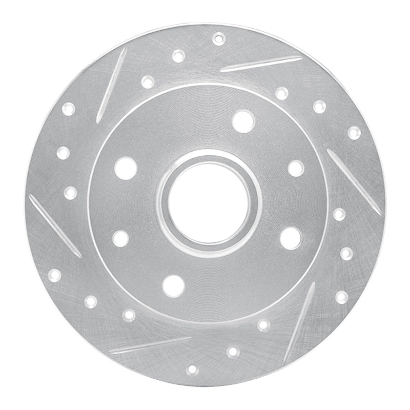 R1 Concepts R1 81-85 Mazda RX-7 Rear Left Drilled & Slotted Silver Brake Rotor