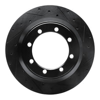 R1 Concepts R1 99-04 Ford F-350 Super Duty 4WD Rear Right Drilled & Slotted Black Brake Rotor