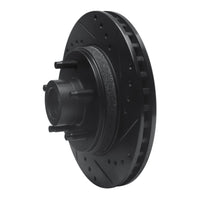 R1 Concepts R1 87-92 Lincoln Continental Front Right Drilled & Slotted Black Brake Rotor
