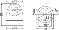 Hella Rotating Beacon H 12V Yellow Mg12 2Rl