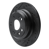 R1 Concepts R1 05-12 Acura RL Rear Left Drilled & Slotted Black Brake Rotor