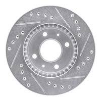 R1 Concepts R1 95-00 Nissan Lucino (Mexico) Front Left Drilled & Slotted Silver Brake Rotor