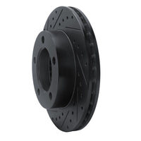 R1 Concepts R1 94-96 Ford F-150 4WD Front Left Drilled & Slotted Black Brake Rotor