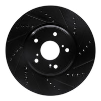 R1 Concepts R1 16-22 Acura ILX Front Right Drilled & Slotted Black Brake Rotor