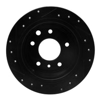 R1 Concepts R1 86-89 Jaguar XJ12 Rear Right Drilled & Slotted Black Brake Rotor